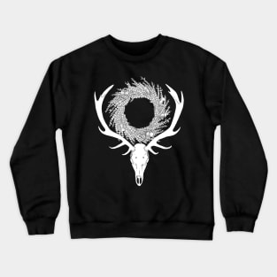 Deer Skull with Heather and Thistle Wreath Crewneck Sweatshirt